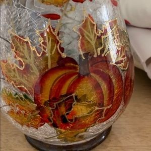 Large Mosaic Fall themed candle holder